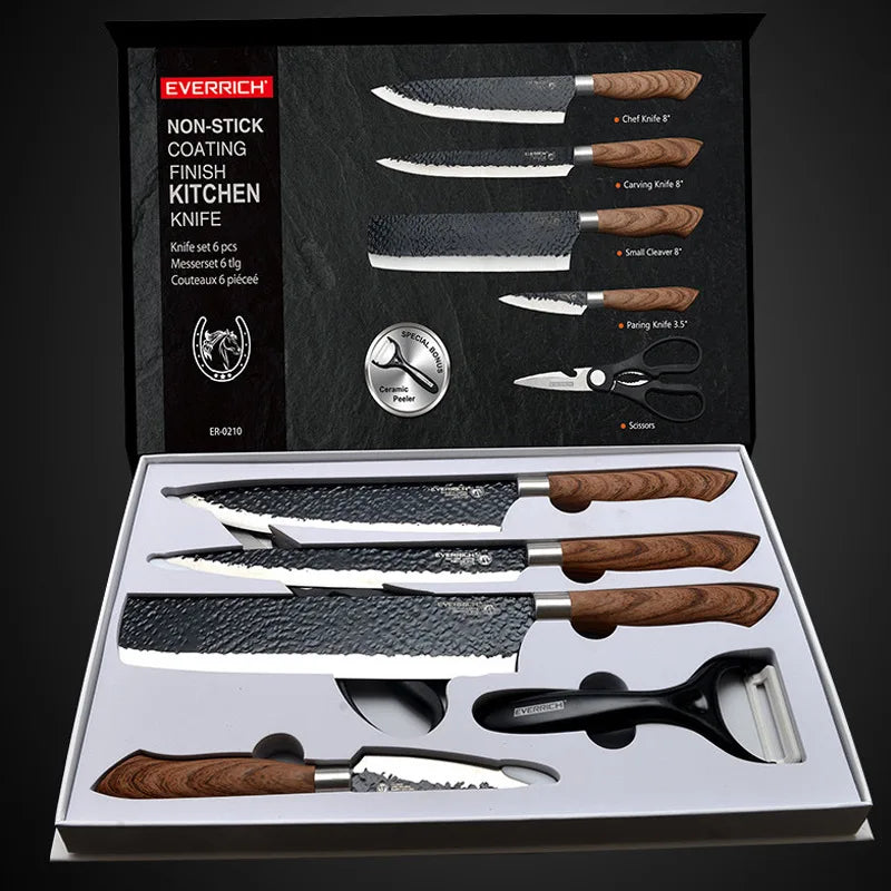 Stainless Steel Kitchen Knife Set with Gift Case by HitMyNeed
