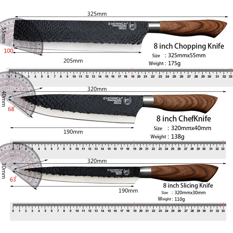 Stainless Steel Kitchen Knife Set with Gift Case by HitMyNeed