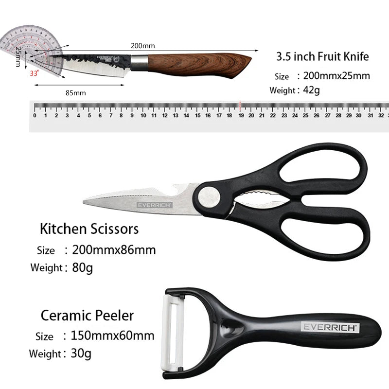 Stainless Steel Kitchen Knife Set with Gift Case by HitMyNeed