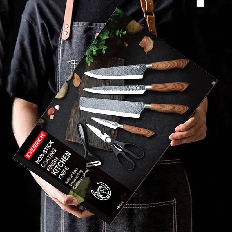 Stainless Steel Kitchen Knife Set with Gift Case by HitMyNeed