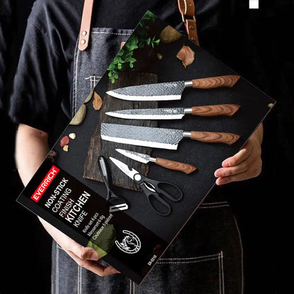 Stainless Steel Kitchen Knife Set with Gift Case by HitMyNeed