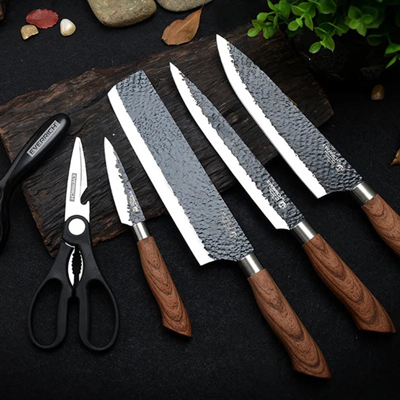 Stainless Steel Kitchen Knife Set with Gift Case by HitMyNeed