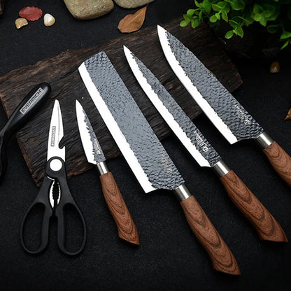 Stainless Steel Kitchen Knife Set with Gift Case by HitMyNeed