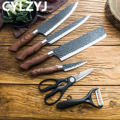Stainless Steel Kitchen Knife Set with Gift Case by HitMyNeed