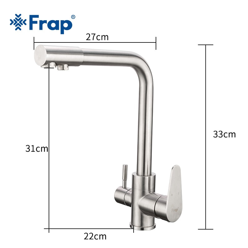 Stainless Steel Kitchen Sink Faucet with Filter Outlet by HitMyNeed