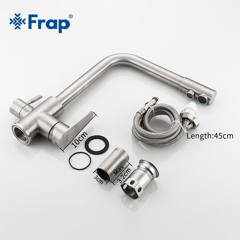 Stainless Steel Kitchen Sink Faucet with Filter Outlet by HitMyNeed