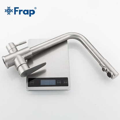 Stainless Steel Kitchen Sink Faucet with Filter Outlet by HitMyNeed