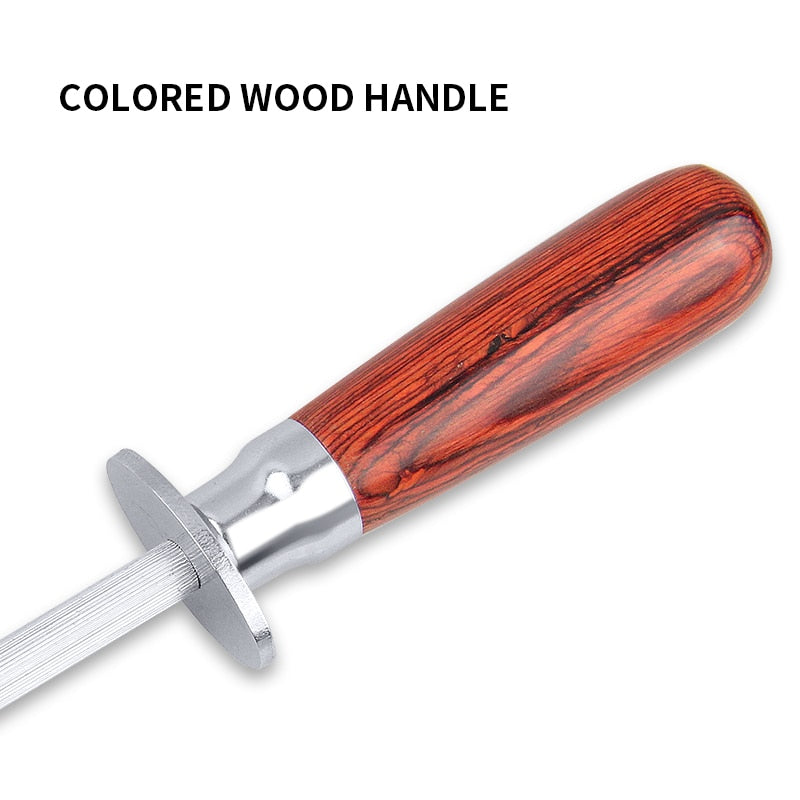Stainless Steel Knife Sharpening Rod with Wooden Handle by HitMyNeed