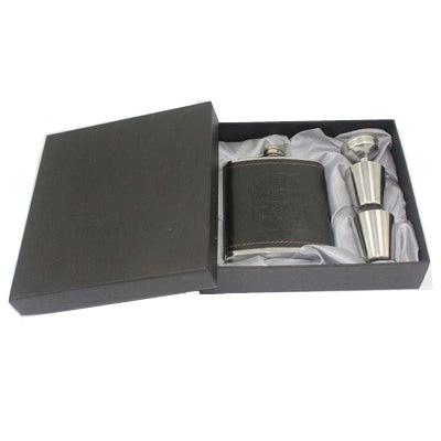 Stainless Steel Leather Hip Flask 7oz by HitMyNeed