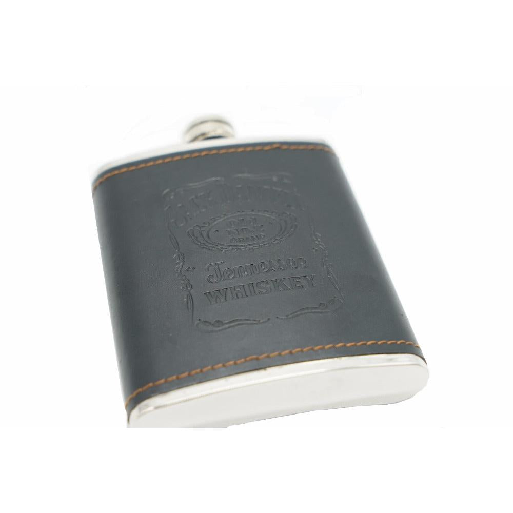 Stainless Steel Leather Hip Flask 7oz by HitMyNeed