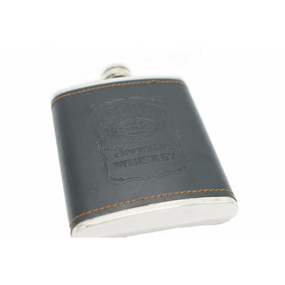 Stainless Steel Leather Hip Flask 7oz by HitMyNeed