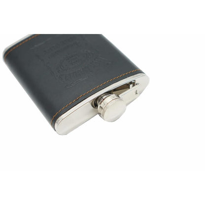 Stainless Steel Leather Hip Flask 7oz by HitMyNeed