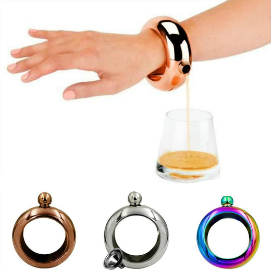 Stainless Steel Liquor Bangle Bracelet Flask by HitMyNeed