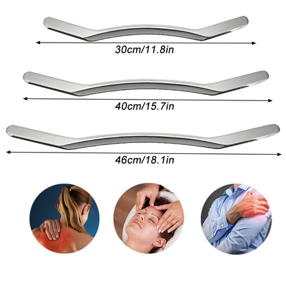 Stainless Steel Long Gua Sha Muscle Massage Bar by HitMyNeed