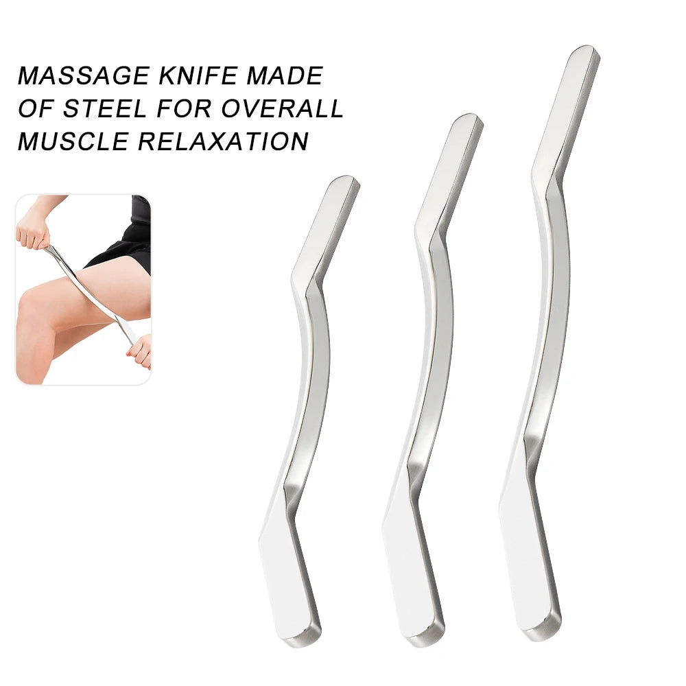 Stainless Steel Long Gua Sha Muscle Massage Bar by HitMyNeed