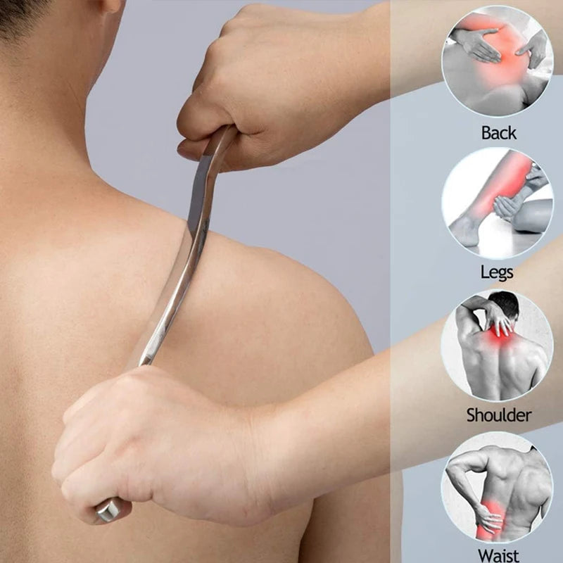 Stainless Steel Long Gua Sha Muscle Massage Bar by HitMyNeed
