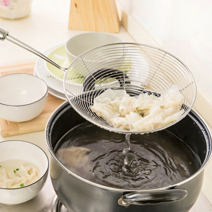 Stainless Steel Long Handle Frying Strainer 12cm by HitMyNeed