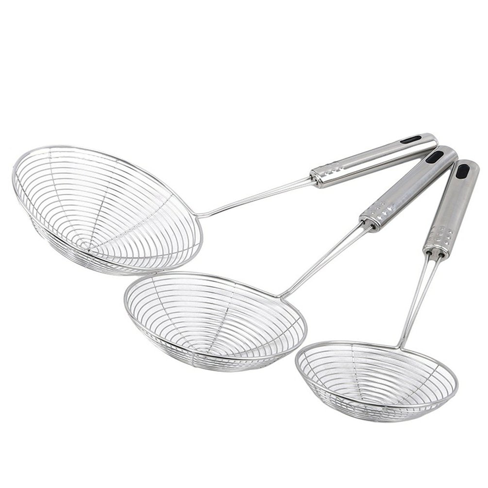 Stainless Steel Long Handle Frying Strainer 12cm by HitMyNeed