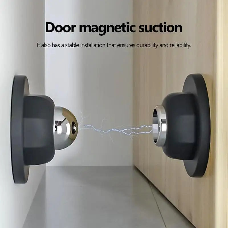 Stainless Steel Magnetic Door Stop with No-Drill Mount by HitMyNeed