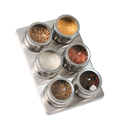 Stainless Steel Magnetic Wall Spice Rack Set by HitMyNeed