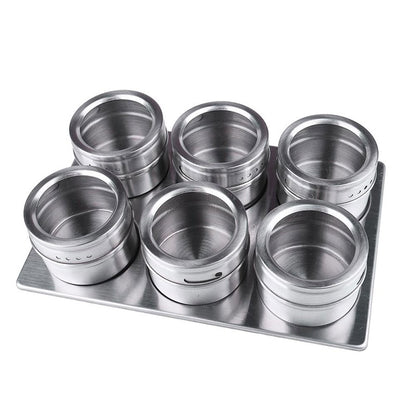 Stainless Steel Magnetic Wall Spice Rack Set by HitMyNeed