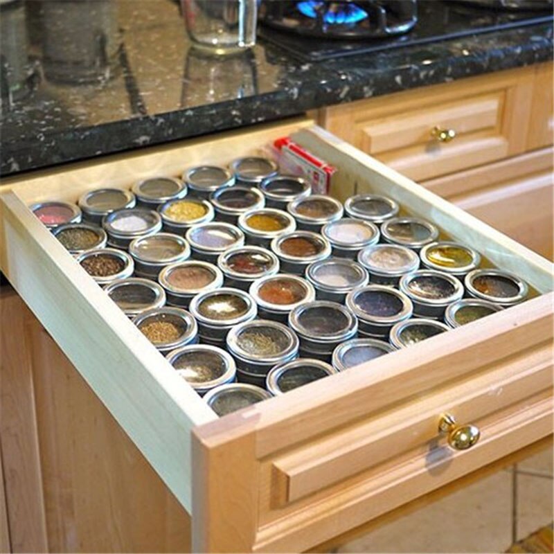 Stainless Steel Magnetic Wall Spice Rack Set by HitMyNeed