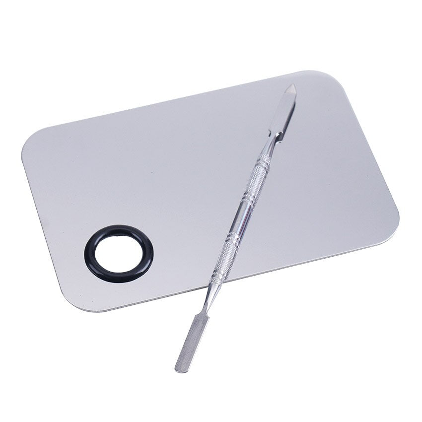 Stainless Steel Makeup Mixing Palette with Spatula by HitMyNeed