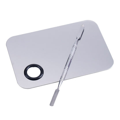 Stainless Steel Makeup Mixing Palette with Spatula by HitMyNeed