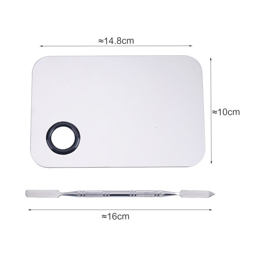Stainless Steel Makeup Mixing Palette with Spatula by HitMyNeed