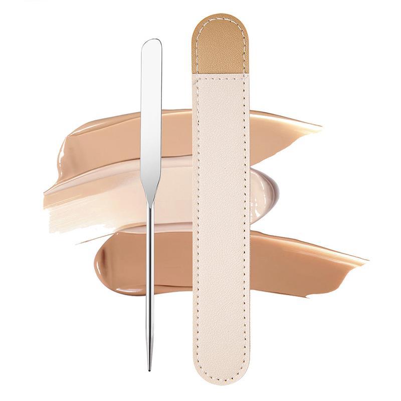 Stainless Steel Makeup Spatula with Leather Case Long with Leather Case by HitMyNeed
