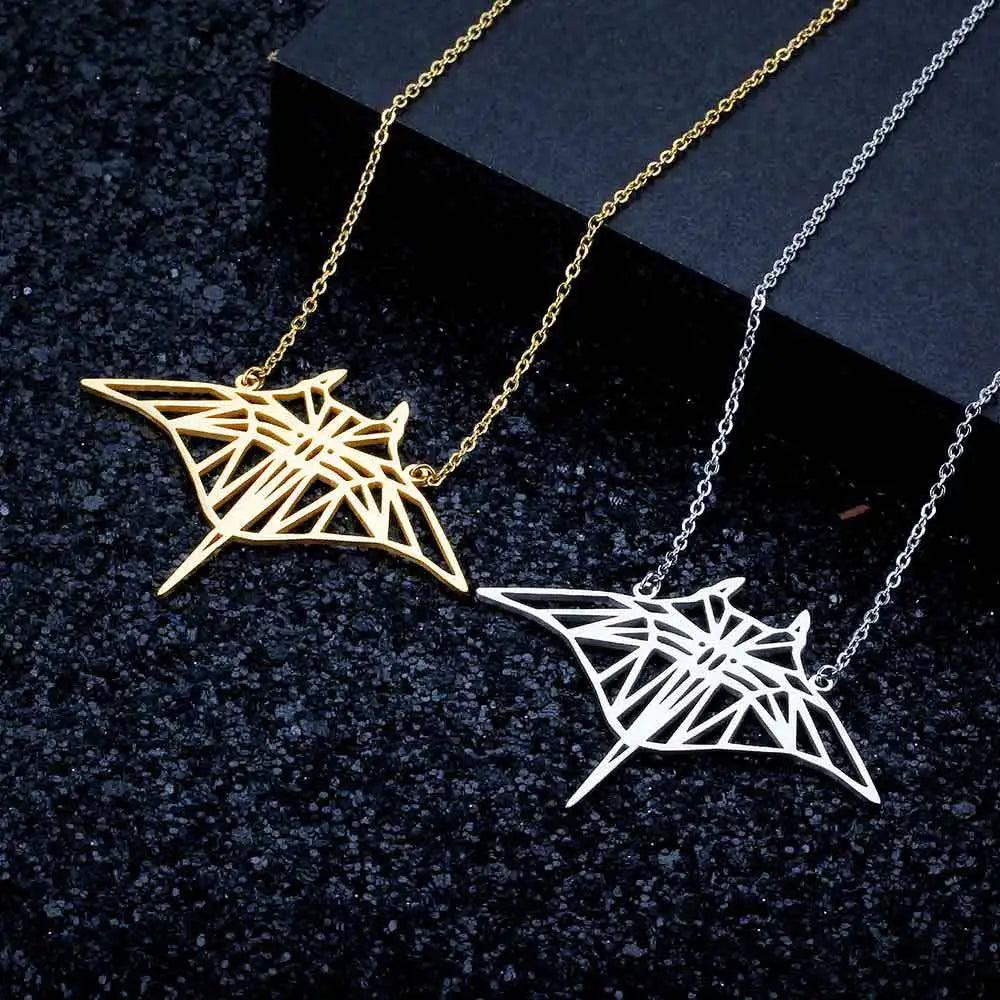 Stainless Steel Manta Ray Necklace for Women by HitMyNeed