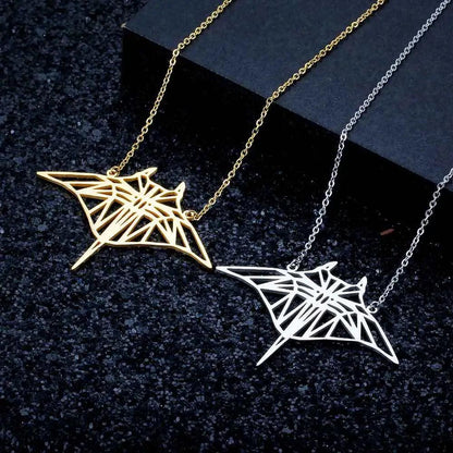 Stainless Steel Manta Ray Necklace for Women by HitMyNeed