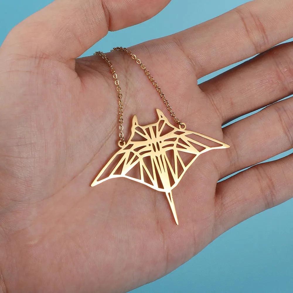 Stainless Steel Manta Ray Necklace for Women by HitMyNeed