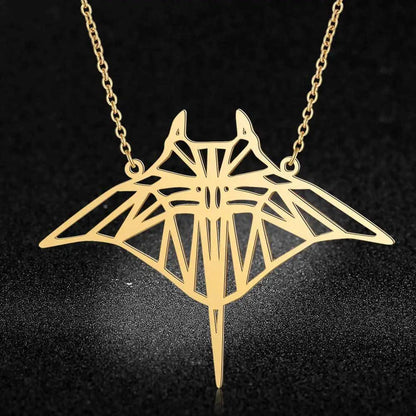 Stainless Steel Manta Ray Necklace for Women by HitMyNeed