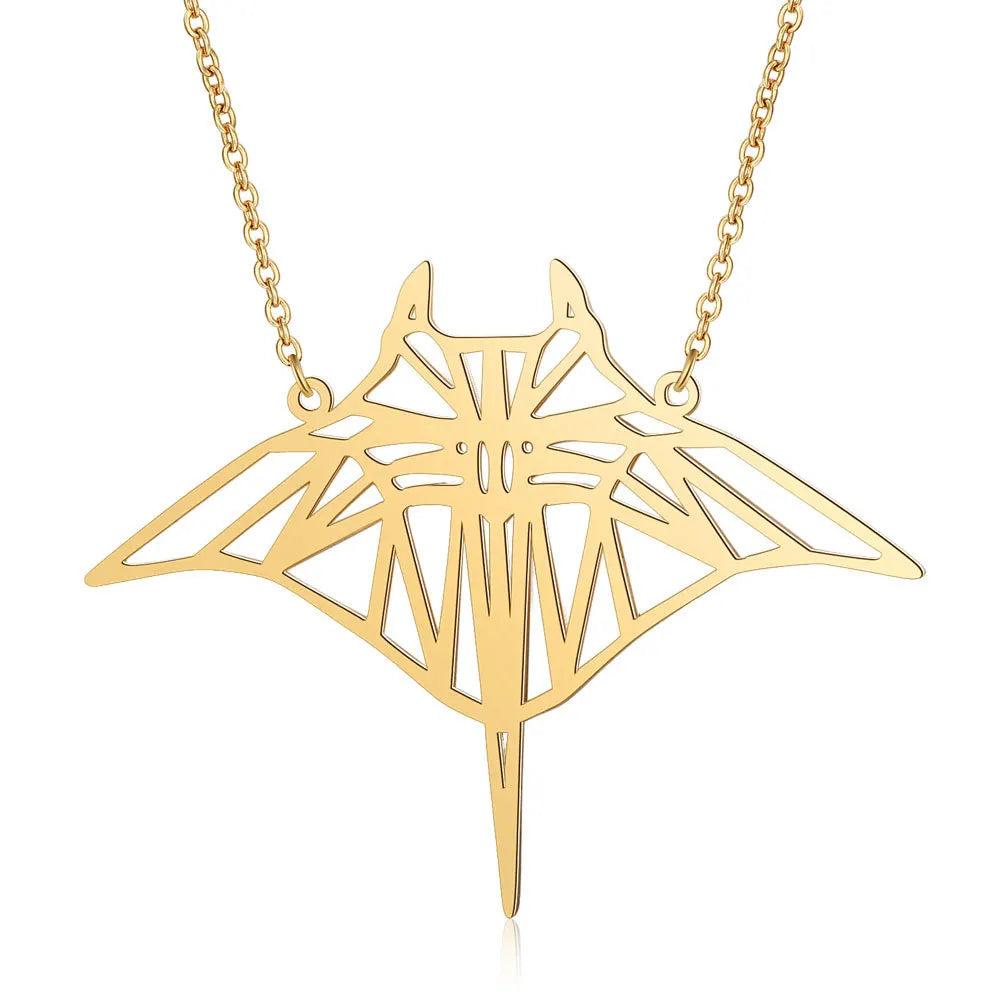 Stainless Steel Manta Ray Necklace for Women gold by HitMyNeed