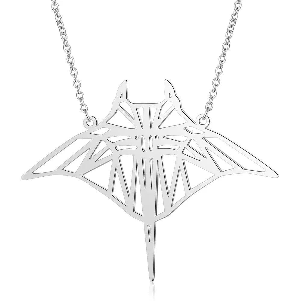 Stainless Steel Manta Ray Necklace for Women siver by HitMyNeed