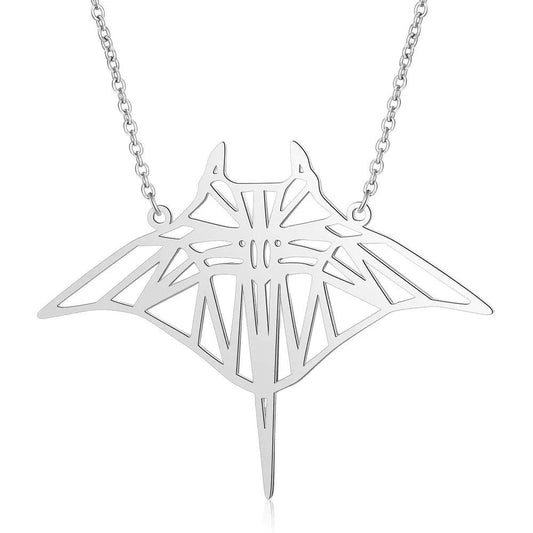 Stainless Steel Manta Ray Necklace for Women siver by HitMyNeed
