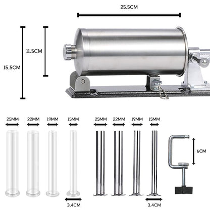 Stainless Steel Manual Sausage Filler Set 3kg by HitMyNeed