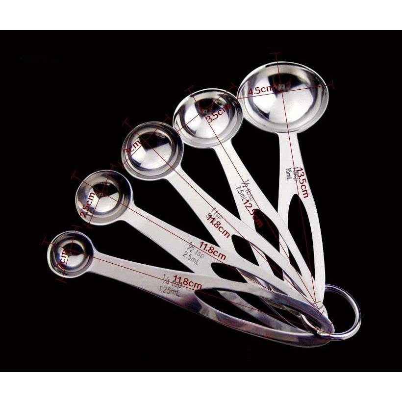 Stainless Steel Measuring Spoons Set (5 Pieces) by HitMyNeed