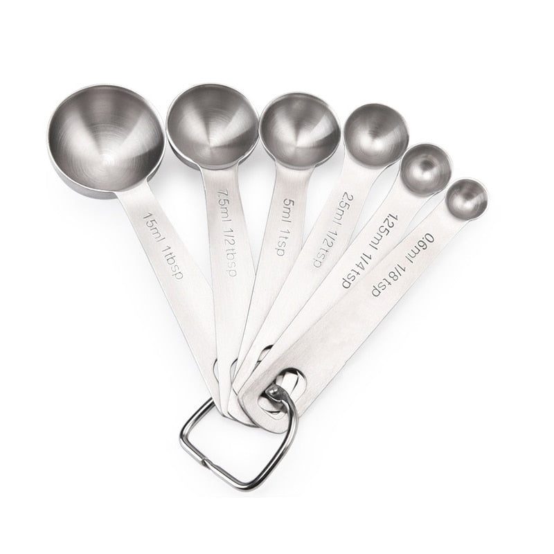 Stainless Steel Measuring Spoons Set, 6 Piece by HitMyNeed