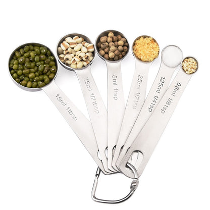 Stainless Steel Measuring Spoons Set, 6 Piece by HitMyNeed