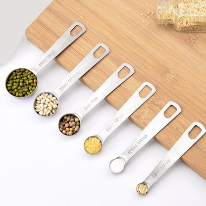 Stainless Steel Measuring Spoons Set, 6 Piece by HitMyNeed