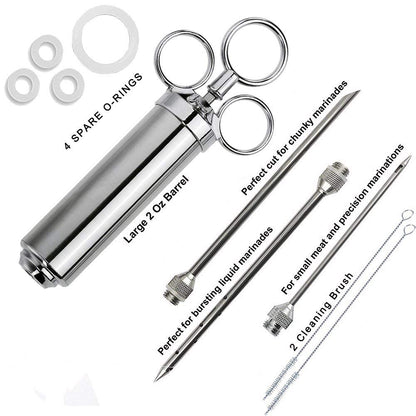 Stainless Steel Meat Marinade Injector Set 10pcs by HitMyNeed