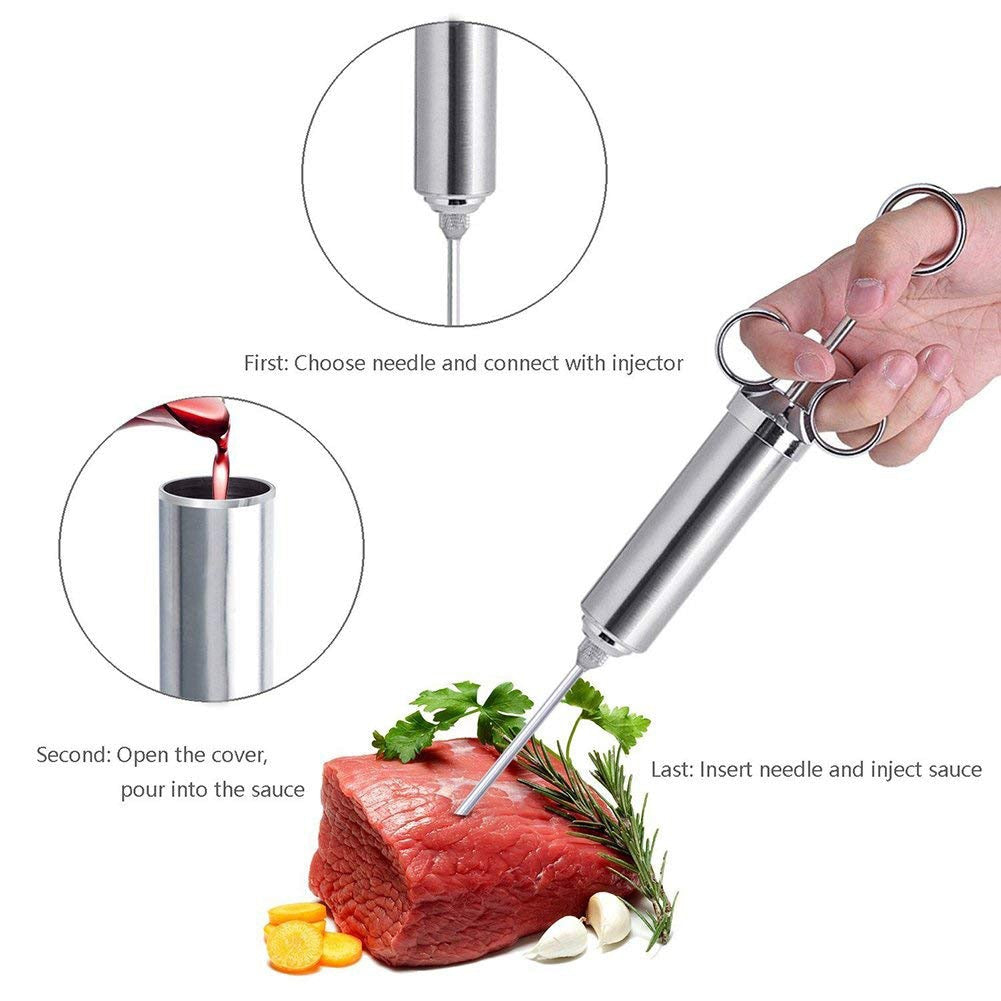Stainless Steel Meat Marinade Injector Set 10pcs by HitMyNeed