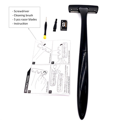 Stainless Steel Men's Back Shaver with 8 Blades by HitMyNeed