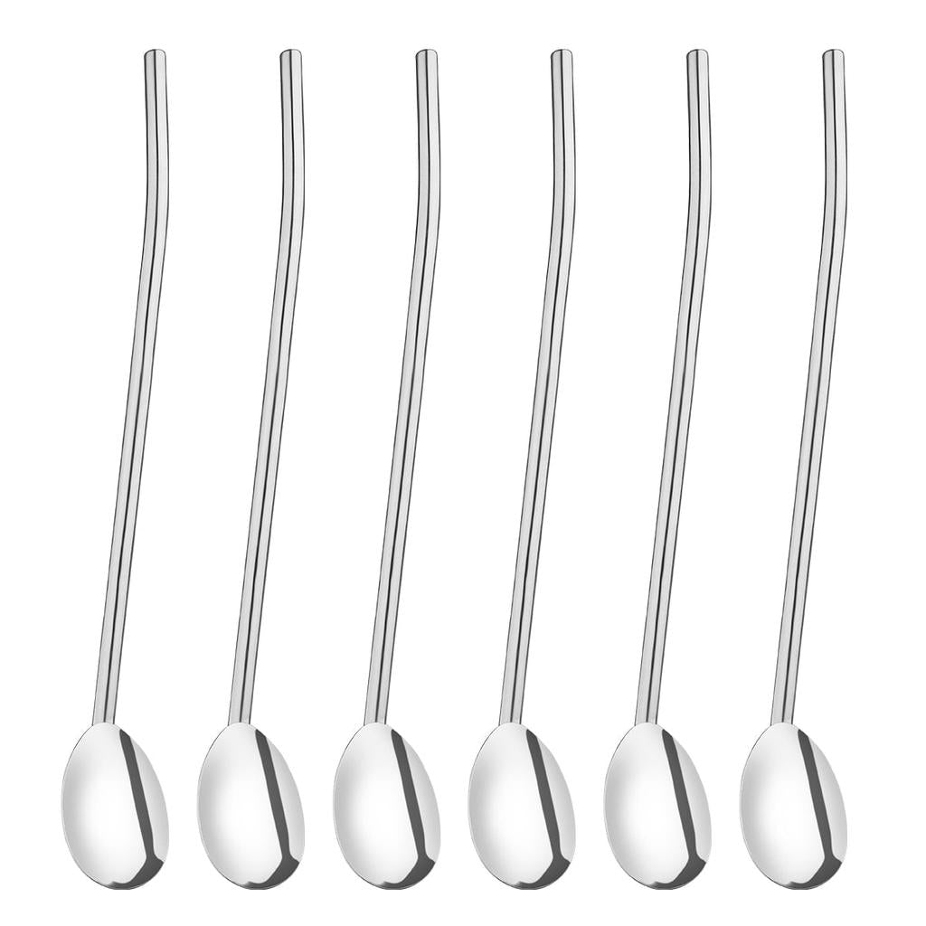 Stainless Steel Metal Spoon Straws Set (6pcs) by HitMyNeed