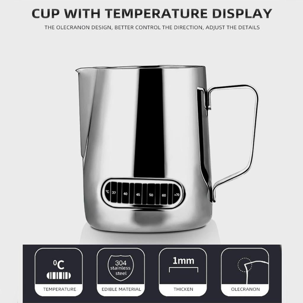 Stainless Steel Milk Frothing Pitcher with Temp Display by HitMyNeed