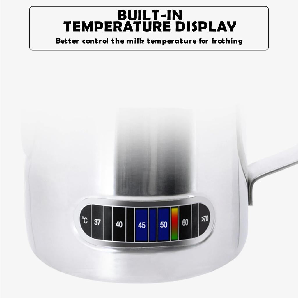 Stainless Steel Milk Frothing Pitcher with Temp Display by HitMyNeed
