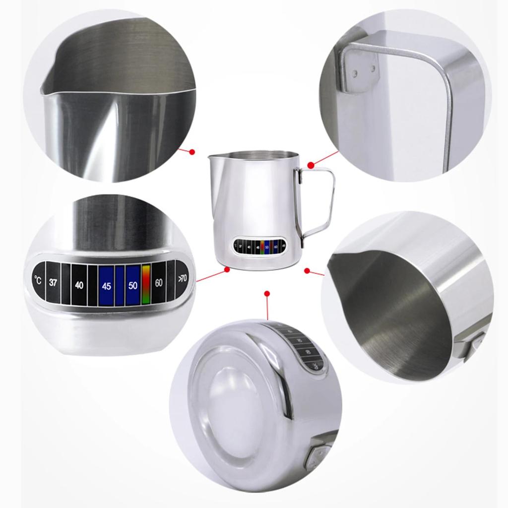 Stainless Steel Milk Frothing Pitcher with Temp Display by HitMyNeed