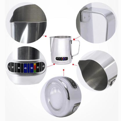 Stainless Steel Milk Frothing Pitcher with Temp Display by HitMyNeed